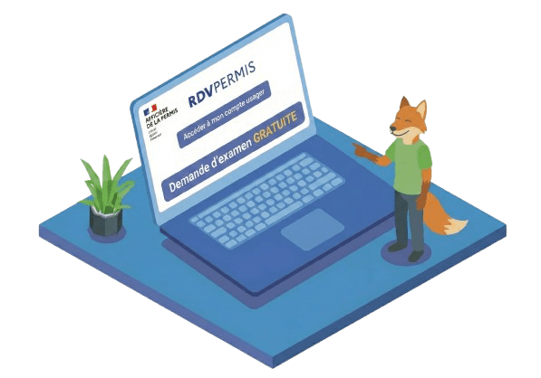 Illustration plateforme RDV Permis (réservation examen permis)